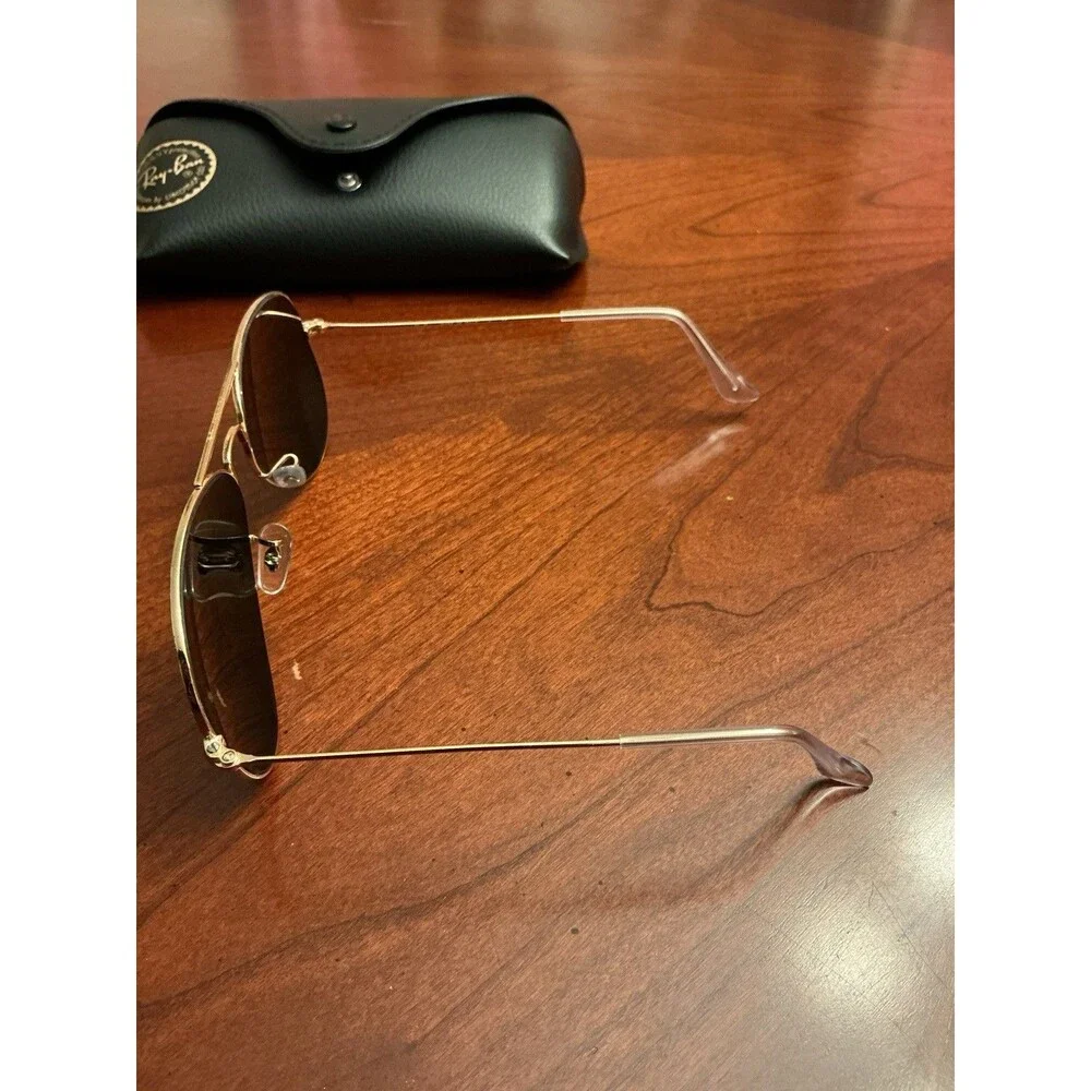 Ray-Ban Aviator Sunglasses Gold RB3025 58mm G-15 Green Lenses,Tips Pads & Case31